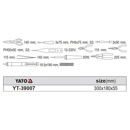 Juego Herramientas Yato YT-39007 13 Piezas Con Estuche - Herram.cl