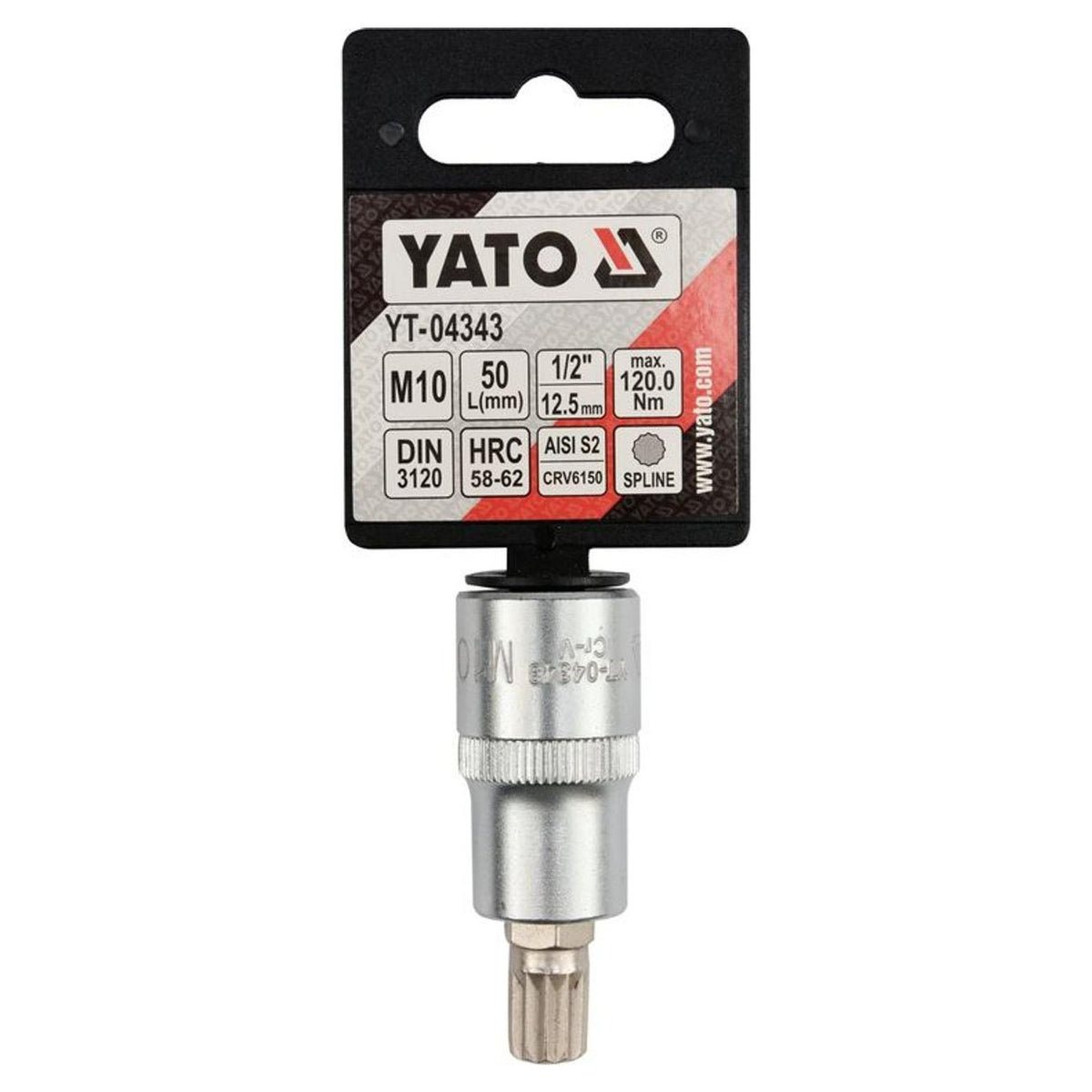 Dado Punta Spline M10 1/2'' 55mm Yato YT-04343 - Herram.cl
