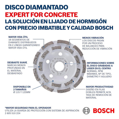 Copa Diamantada Expert Doble Segmento 4 1/2'' - Bosch - Herram.cl