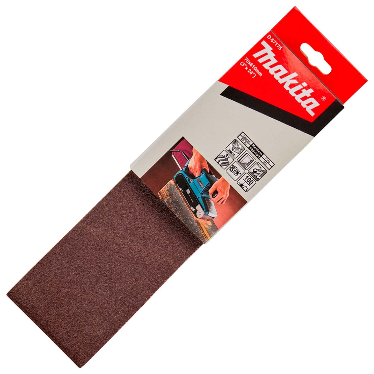 Pack 3 Lijas De Banda 3x24'' (76x610mm) - Makita - Herram.cl