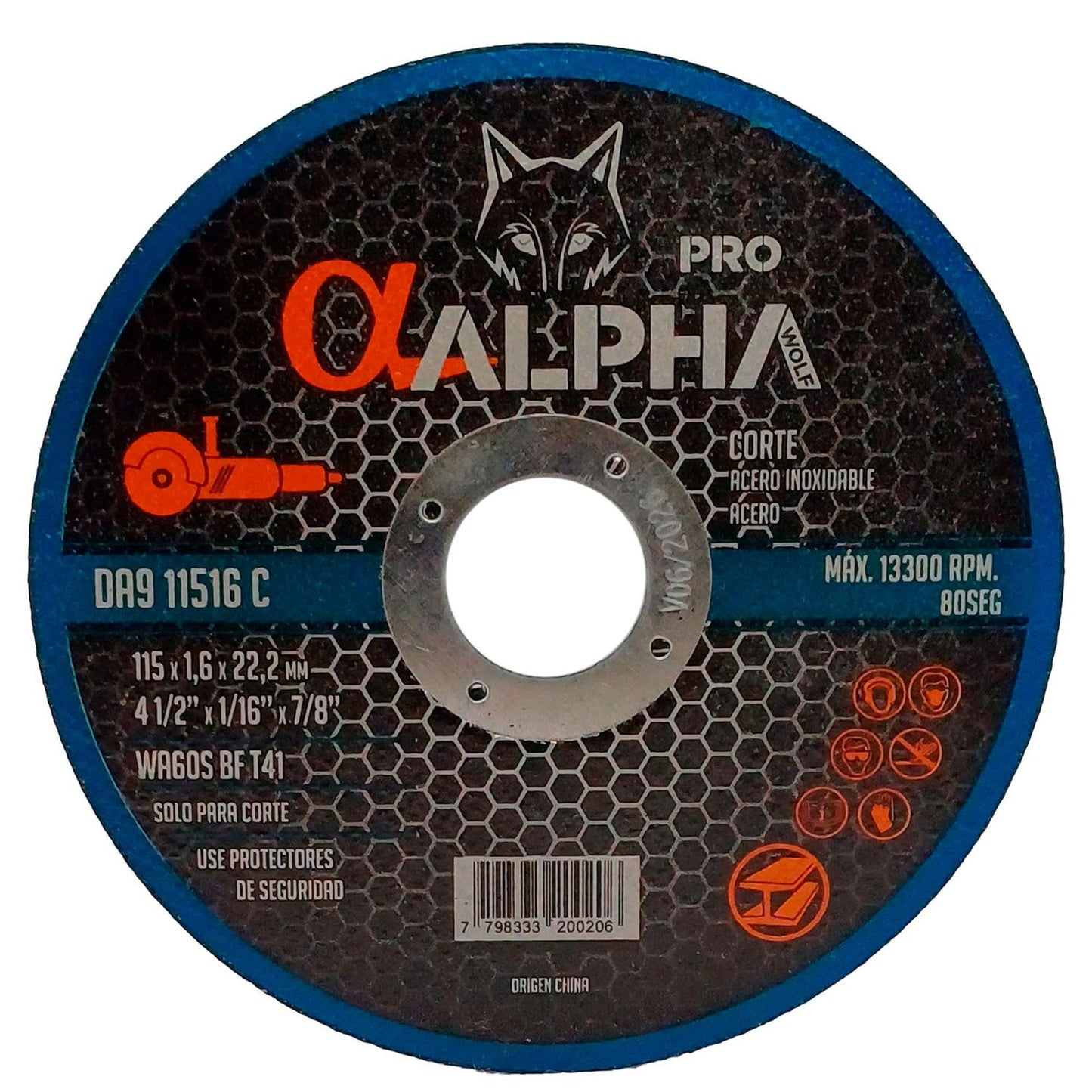 Disco de Corte Inox/Metal 4 - 1/2''x1,6mm - Alpha Pro - Herram.cl