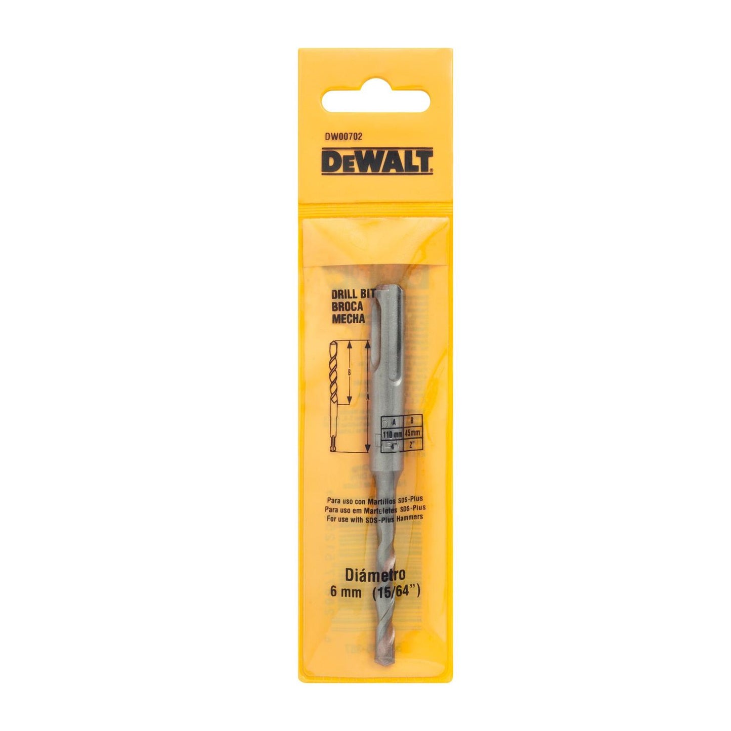 Broca SDS - Plus 6x45x110mm - DeWALT - Herram.cl