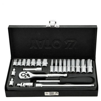 Juego 23 Dados con Chicharra Yato YT-14421 1/4'' 4-13mm - Herram.cl