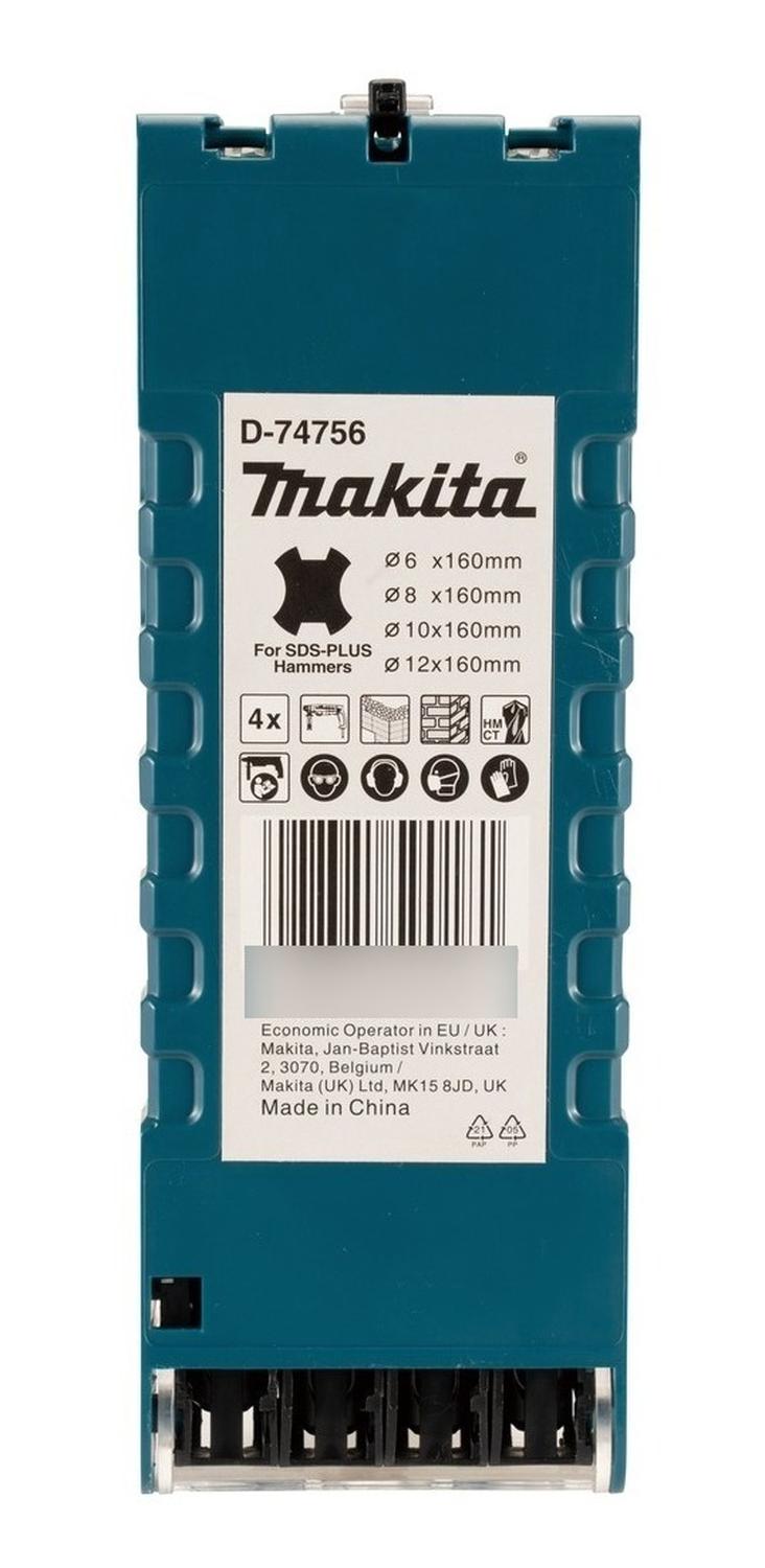 Set Broca SDS - Plus Tct 4 Pzs (6, 8, 10, 12mm) Makita D - 74756 - Herram.cl