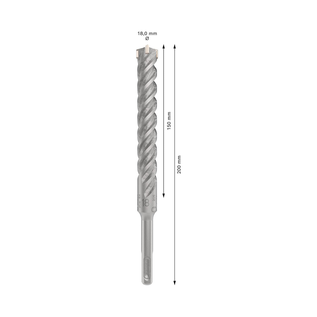 Broca Hormigón Bosch PRO SDS-Plus-5X 18x200mm 4 Filos - Herram.cl