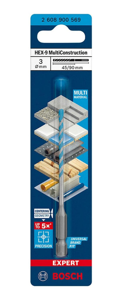 Broca Expert Hex - 9 Multiconstruction 3x45x90mm - Bosch - Herram.cl