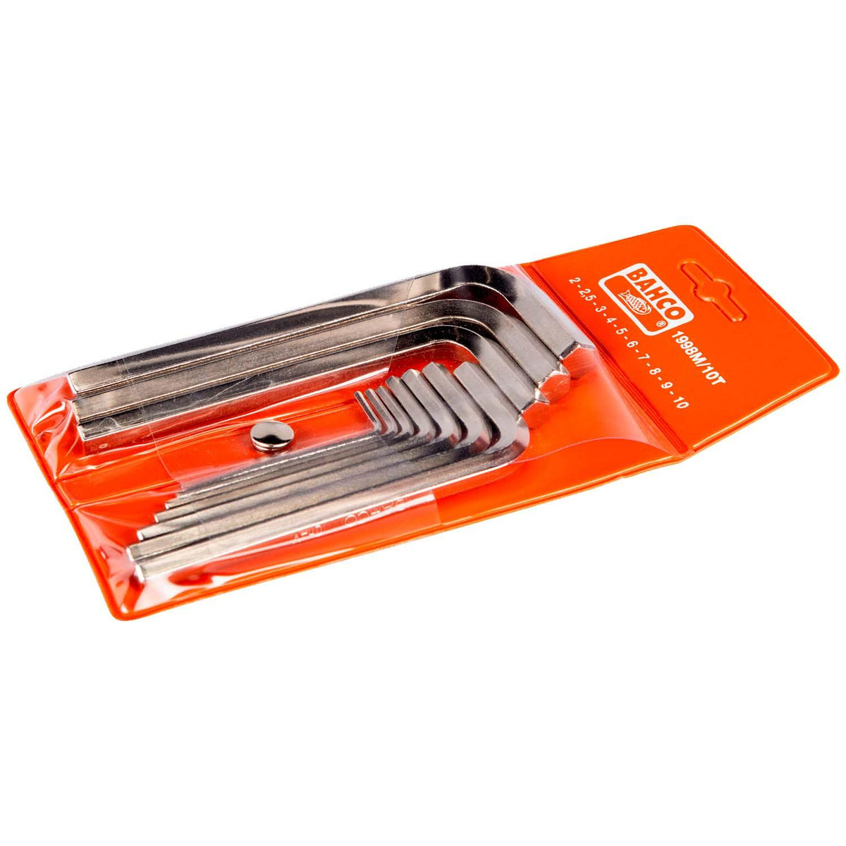 Juego Llaves Allen BAHCO 1998M/10T 10 Pzs 2-10mm Niqueladas - Herram.cl