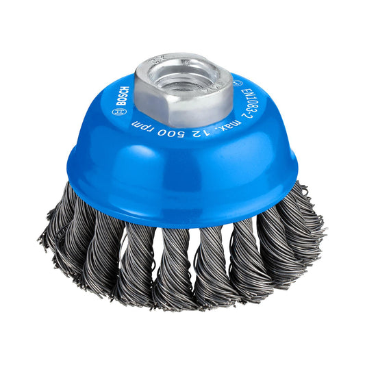 Grata Copa Acero Trenzado PRO 75mm (3'') / M14 - Bosch - Herram.cl