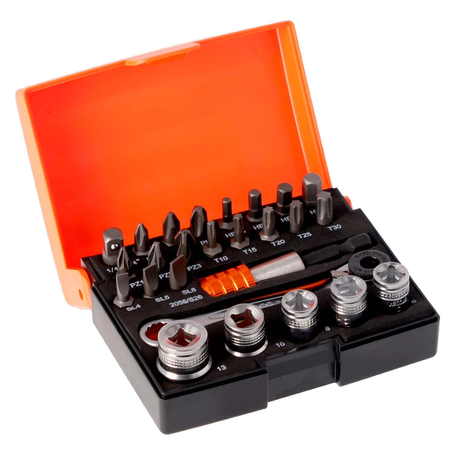 Mini Juego de puntas y Dados de 1/4'' 29 Pzas - Bahco - Herram.cl
