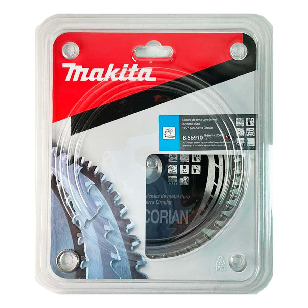 Disco de Sierra 6-1/2'' Eje 20mm para Corian 48 D - Makita - Herram.cl