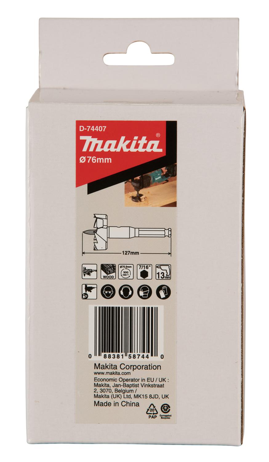 Broca Autoalimentada Para Madera 76 X 127mm Hex. - Makita - Herram.cl