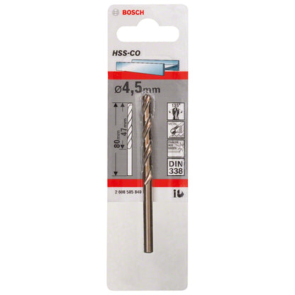 Broca Metal HSS - Co 4.5mm - Blister - Bosch - Herram.cl