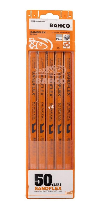 100 Hojas De Sierra Bi - metal Sandflex 12'' - 24 Dientes - Bahco - Herram.cl
