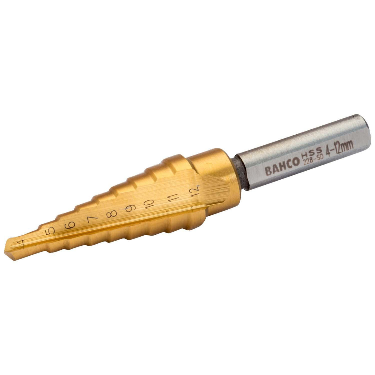 Broca Escalonada HSS-Tin 4 - 12mm Bahco 228-SD - Herram.cl
