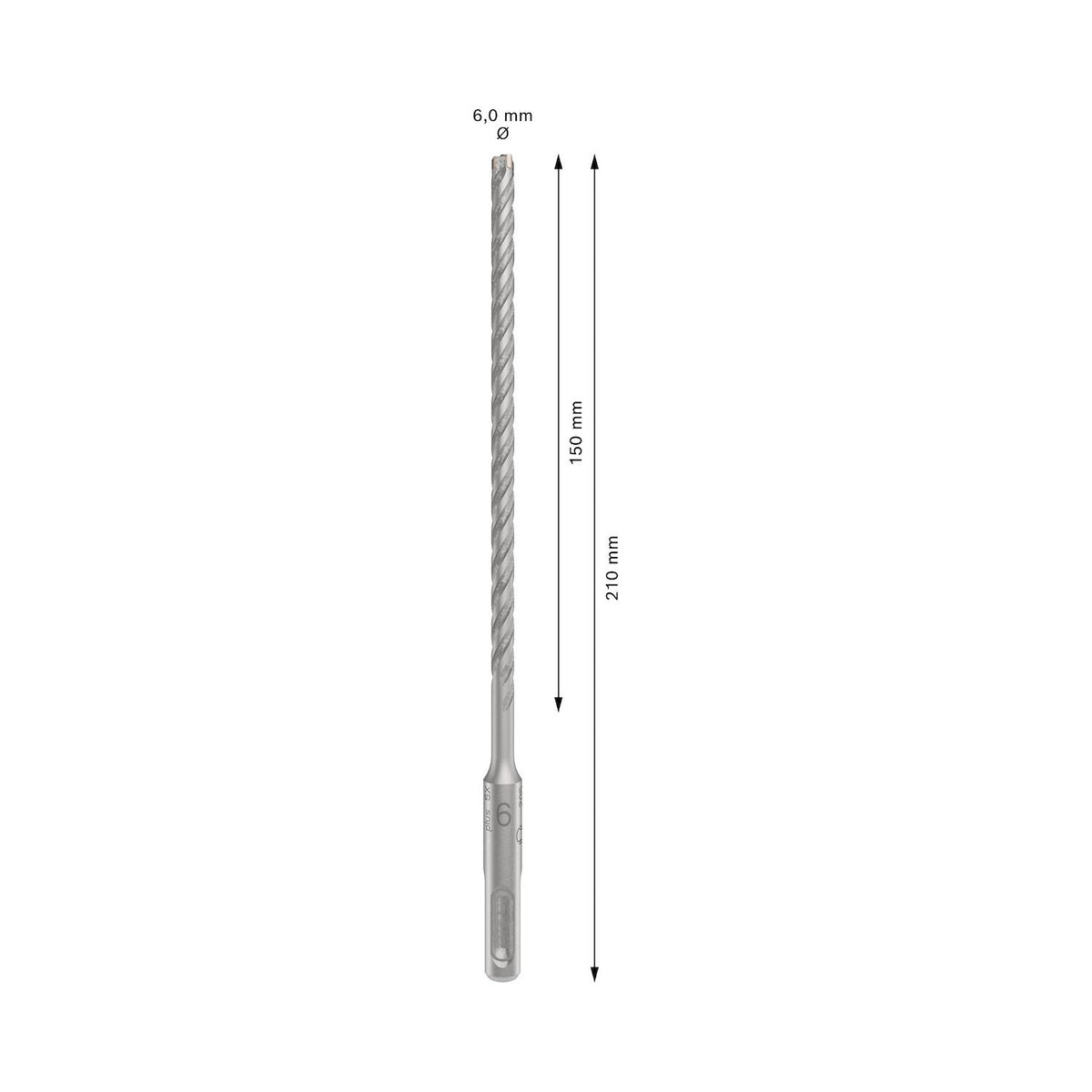 Broca Hormigón Bosch PRO SDS-Plus-5X 6x210mm 4 Filos - Herram.cl