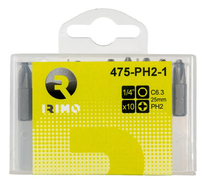 Set 10 Puntas de atornillar PH2x25mm - Irimo - Herram.cl