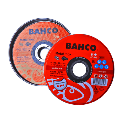 Pack 10 Discos Abrasivos 4 1/2'' Inox/Metal – Bahco - Herram.cl