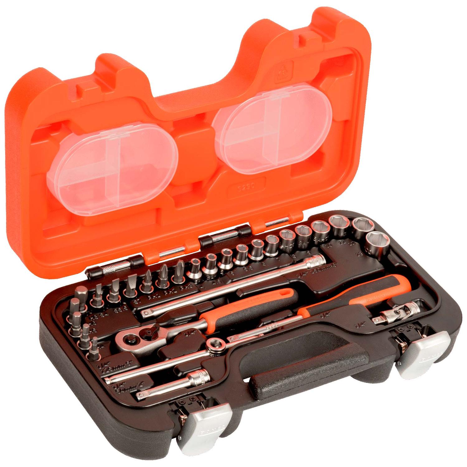 Juego de dados + Chicharra 1/4'' 29 Pzas - Bahco - Herram.cl