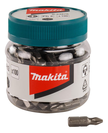 Set 100 Puntas Atornillar PH2 - 25mm - Makita - Herram.cl