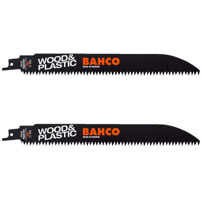 Pack 2 Hojas Sierra Sable HCS Madera y Plásticos 228mm - Bahco - Herram.cl