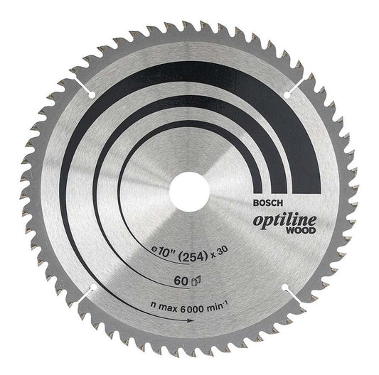 Disco De Sierra Circular Optiline 254mm (10) 60 D - Bosch - Herram.cl