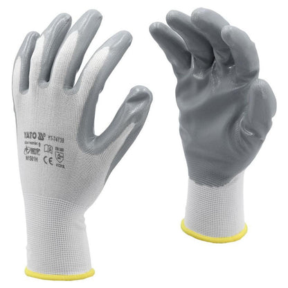 Guantes Trabajo Nylon Nitrilo Talla 10 Yato YT-7474 - Herram.cl