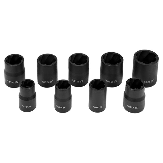 Set Extractores Pernos YATO 3/8" 10-19mm CrMo 10pz Dados - Herram.cl
