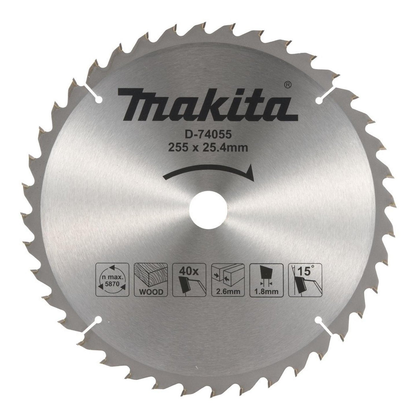 Disco Sierra Circular Makita 10 (255mm) 25,4mm 40 Dientes - Herram.cl