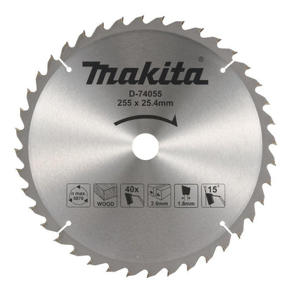 Disco Sierra Circular Makita 10 (255mm) 25,4mm 40 Dientes - Herram.cl