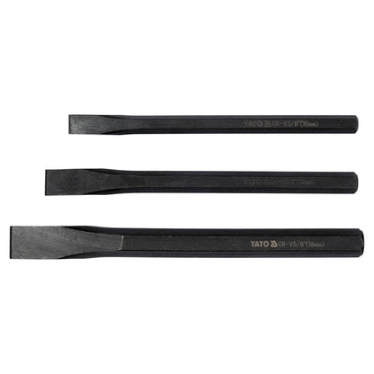Juego 3 Cortafríos Yato YT-4711 Cinceles Planos CrV 10-16mm - Herram.cl
