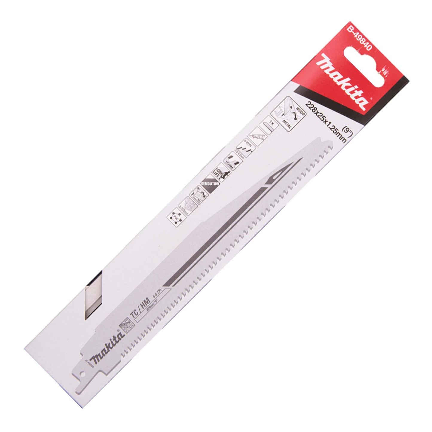 Hoja De Sierra Sable TC/HM Madera/Metal 228mm 8 TPI - Makita - Herram.cl