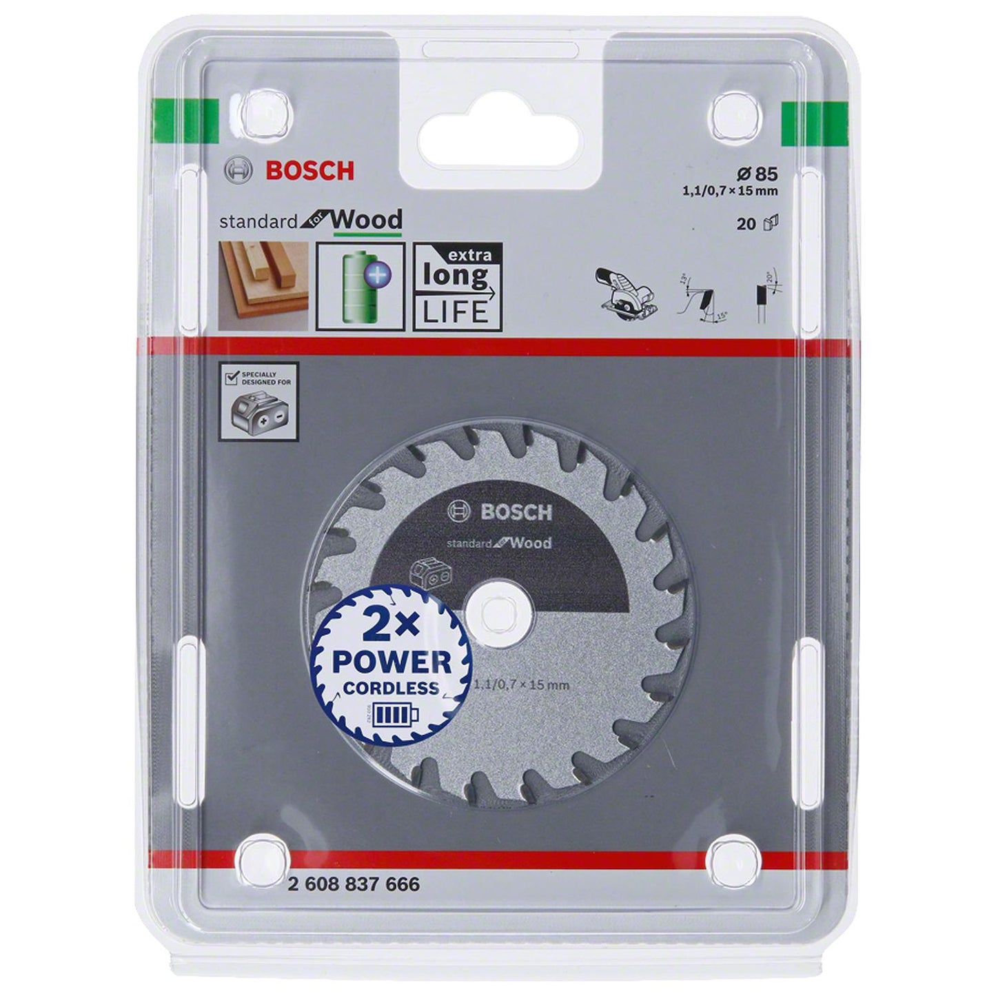 Disco De Sierra Std Wood 85x1,1x15mm / 20 Dientes - Bosch - Herram.cl