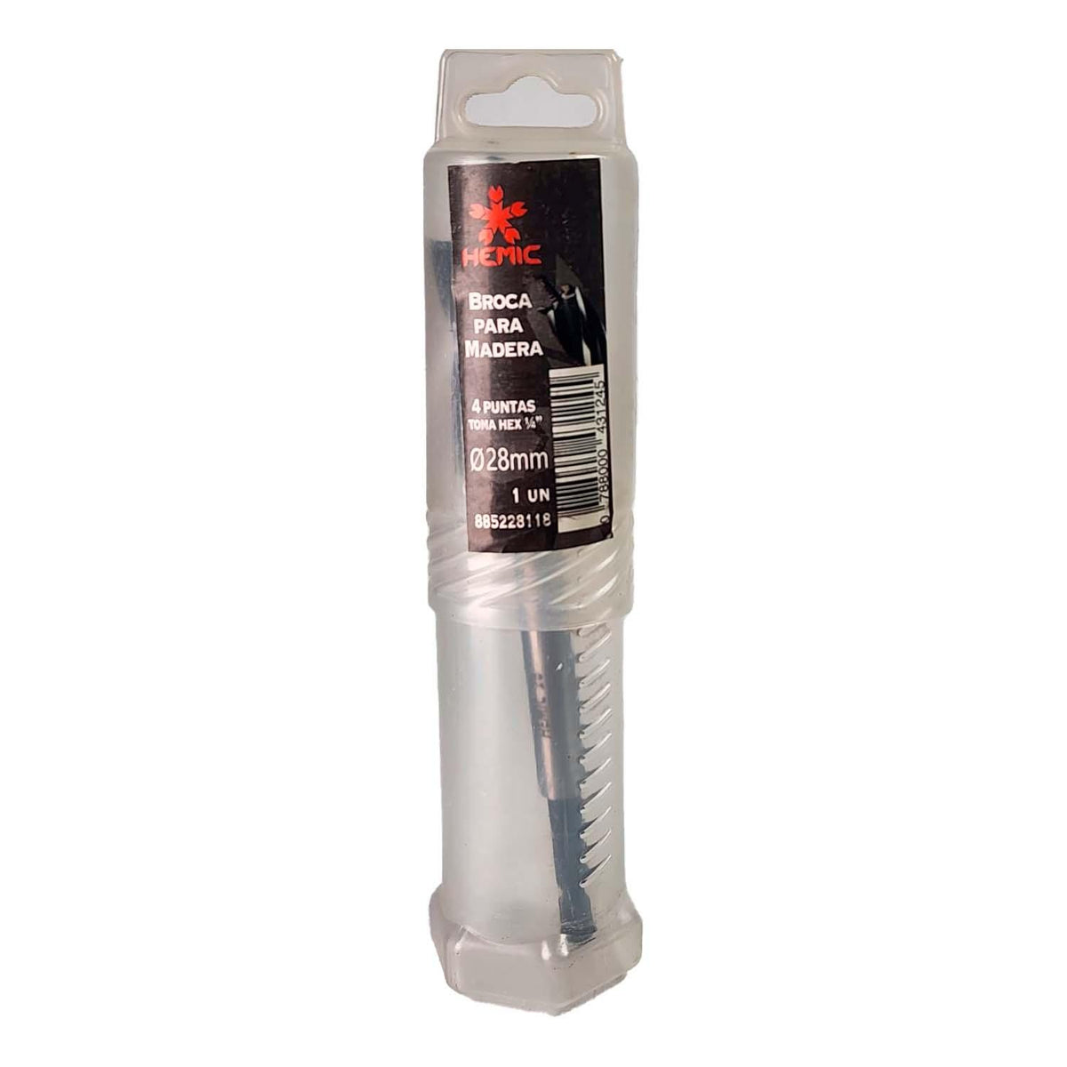 Broca 4-Puntas para Madera 28x165mm Hex. - HEMIC - Herram.cl