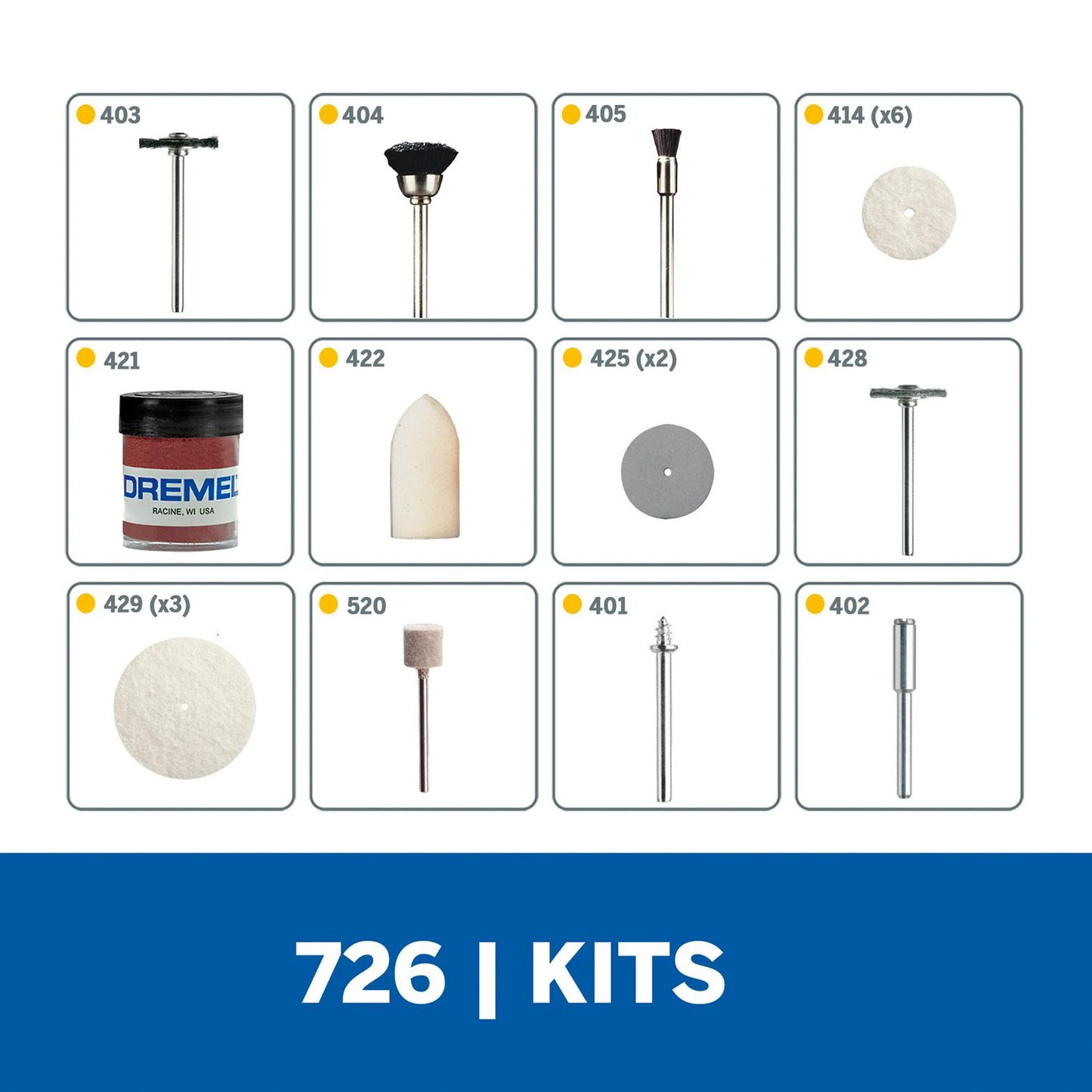 Micro Kit De Limpieza Y Pulido 20 Pzas (726) - Dremel - Herram.cl