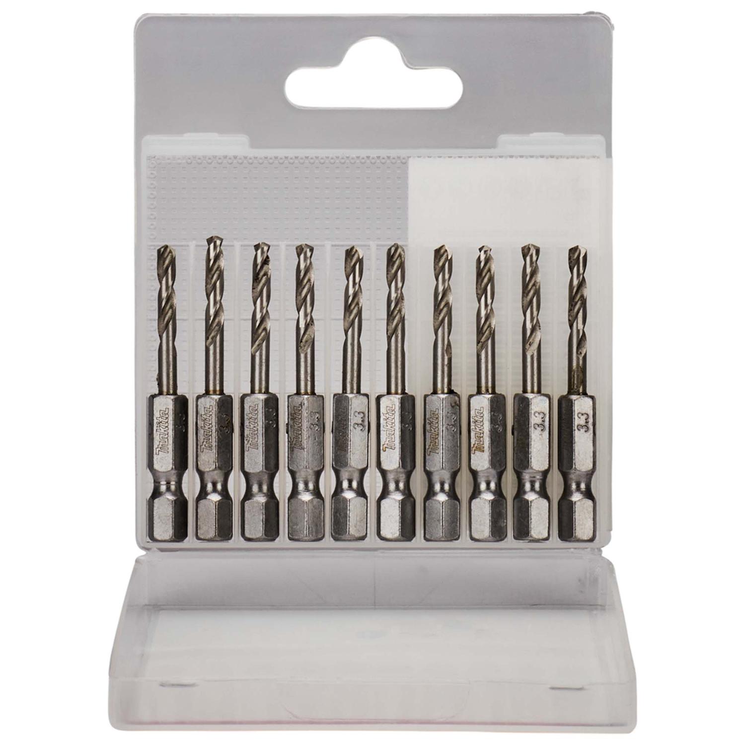 Brocas Para Metal HSS - G 3.3mm Hex 1/4'' / 10 Pzas - Makita - Herram.cl