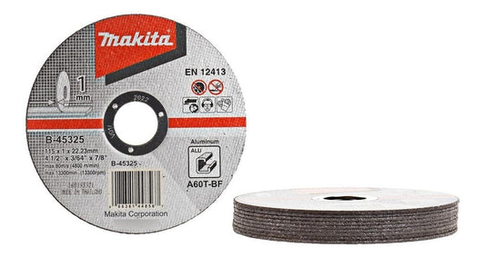 Pack 5 Discos de Corte Aluminio 4 - 1/2'' Recto - Makita - Herram.cl
