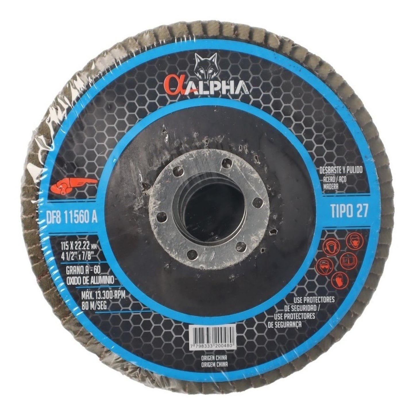 Disco Flap Traslapado 115mm (4 - 1/2'') Alpha Pro - Herram.cl