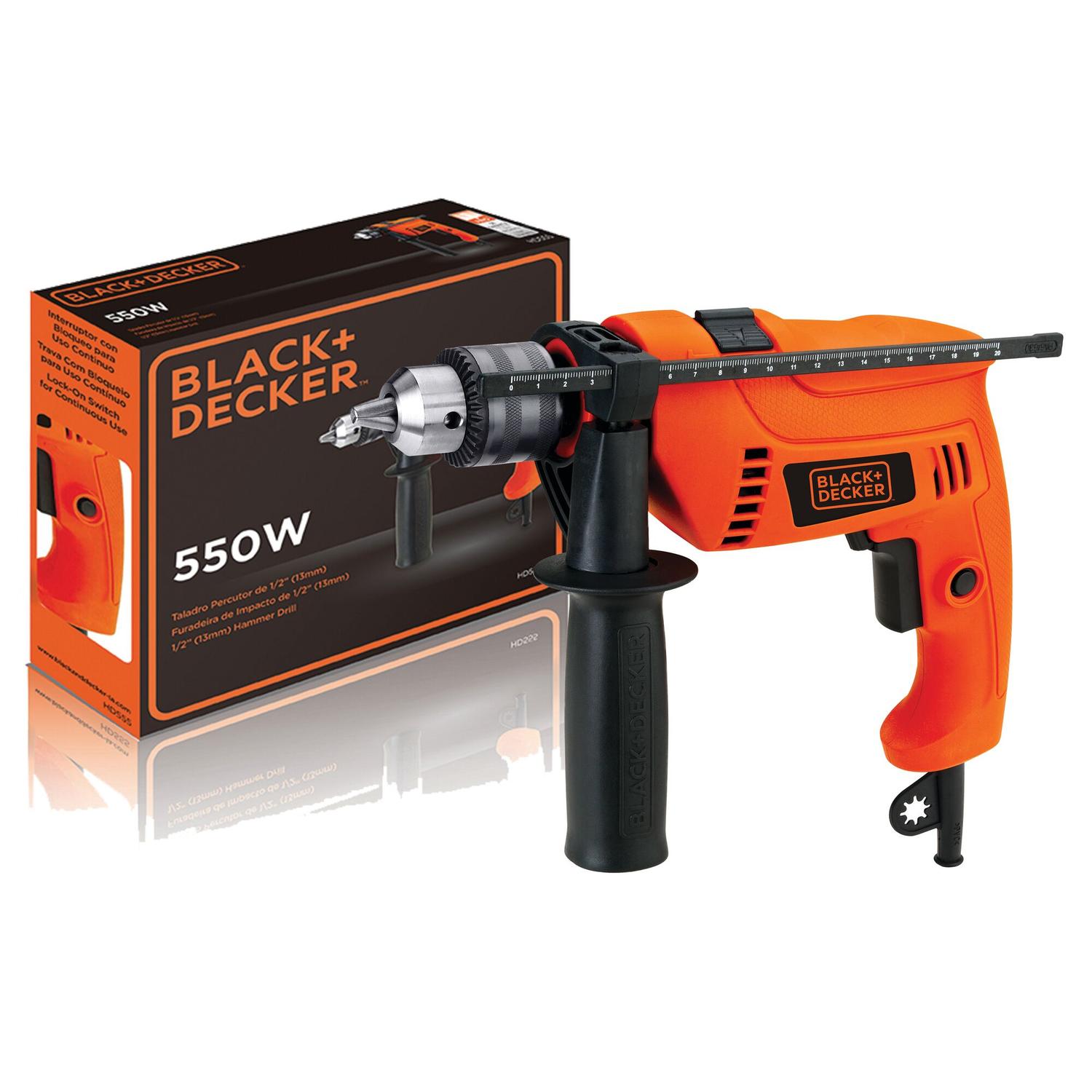 Taladro Percutor 1/2'' 550W HD555 - B2C - Black+Decker - Herram.cl