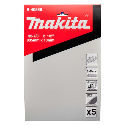 Pack 5 Hojas De Sierra Cinta Bim 835x13mm 18 TPI - Makita - Herram.cl