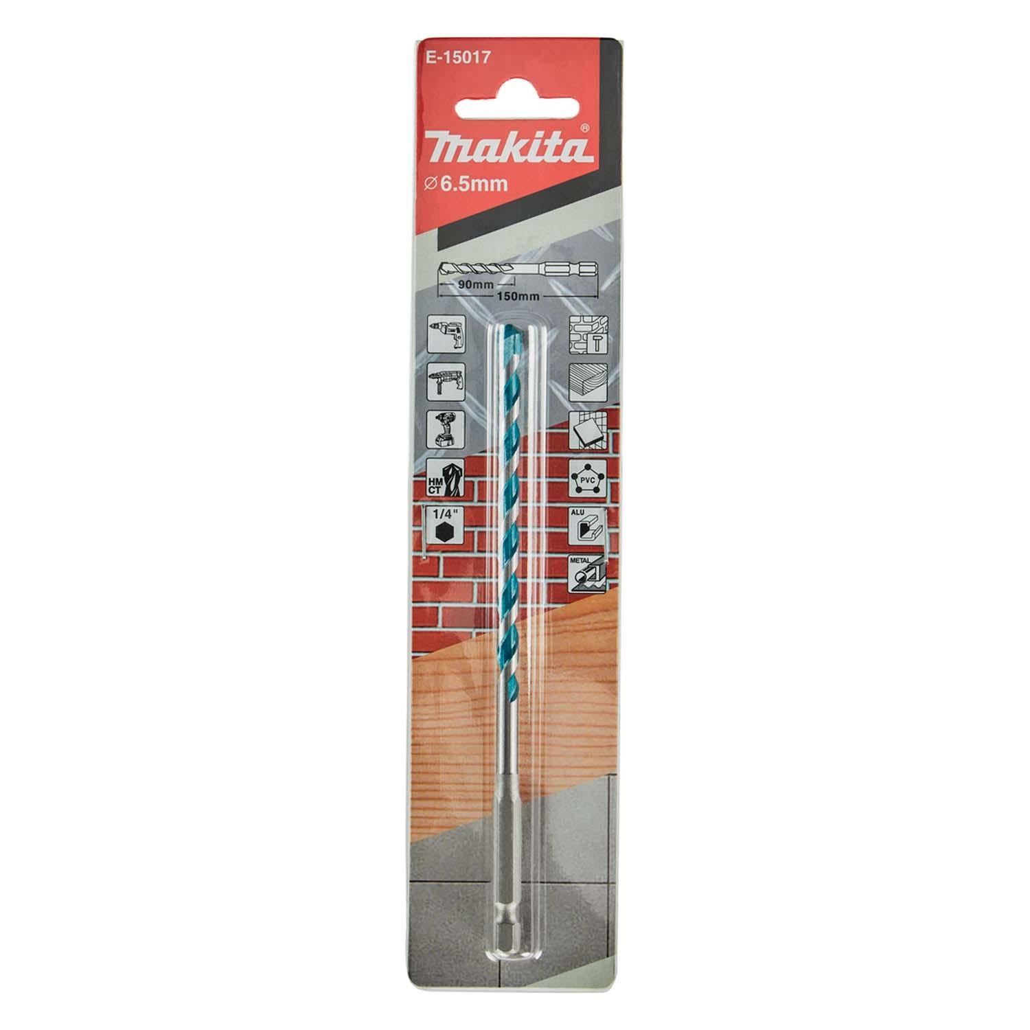 Broca Multimaterial 6.5x150mm (Toma Hex. 1/4'') - Makita - Herram.cl
