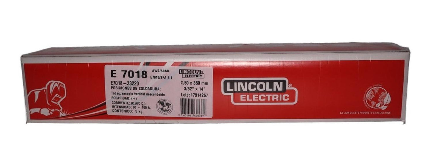 5 Kg Electrodo E - 7018 3/32'' (2,5x350mm) - Lincoln - Herram.cl