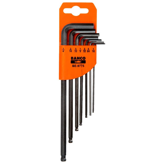 Juego Llaves Allen Pulgadas Bola BAHCO BE-9775 7 Pzs Larga - Herram.cl