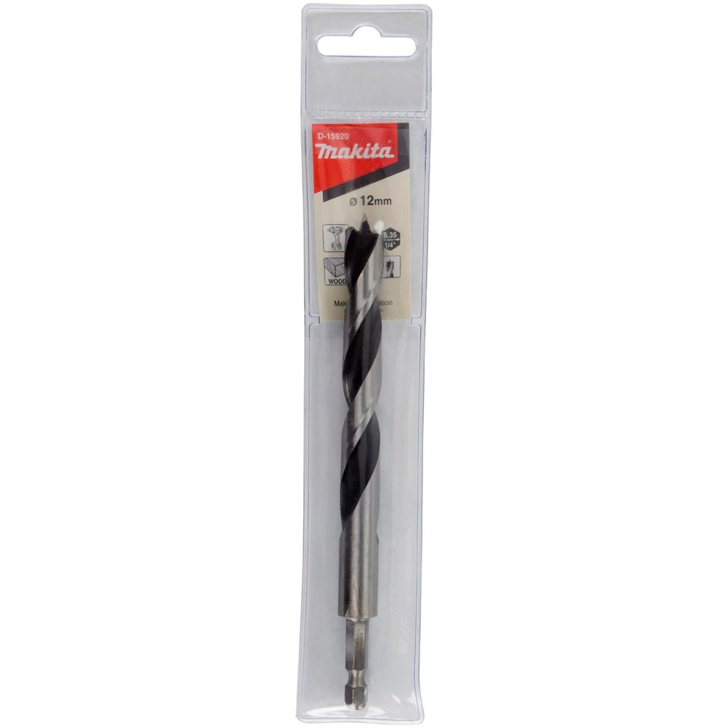Broca Para Madera 12x150mm (Toma Hex. 1/4'') - Makita - Herram.cl