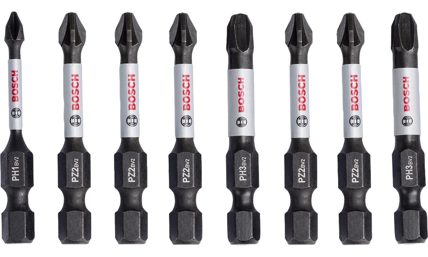 8 Puntas Impact Control PH1, PH2, PH3, PZ2, PZ3x50mm - Bosch - Herram.cl