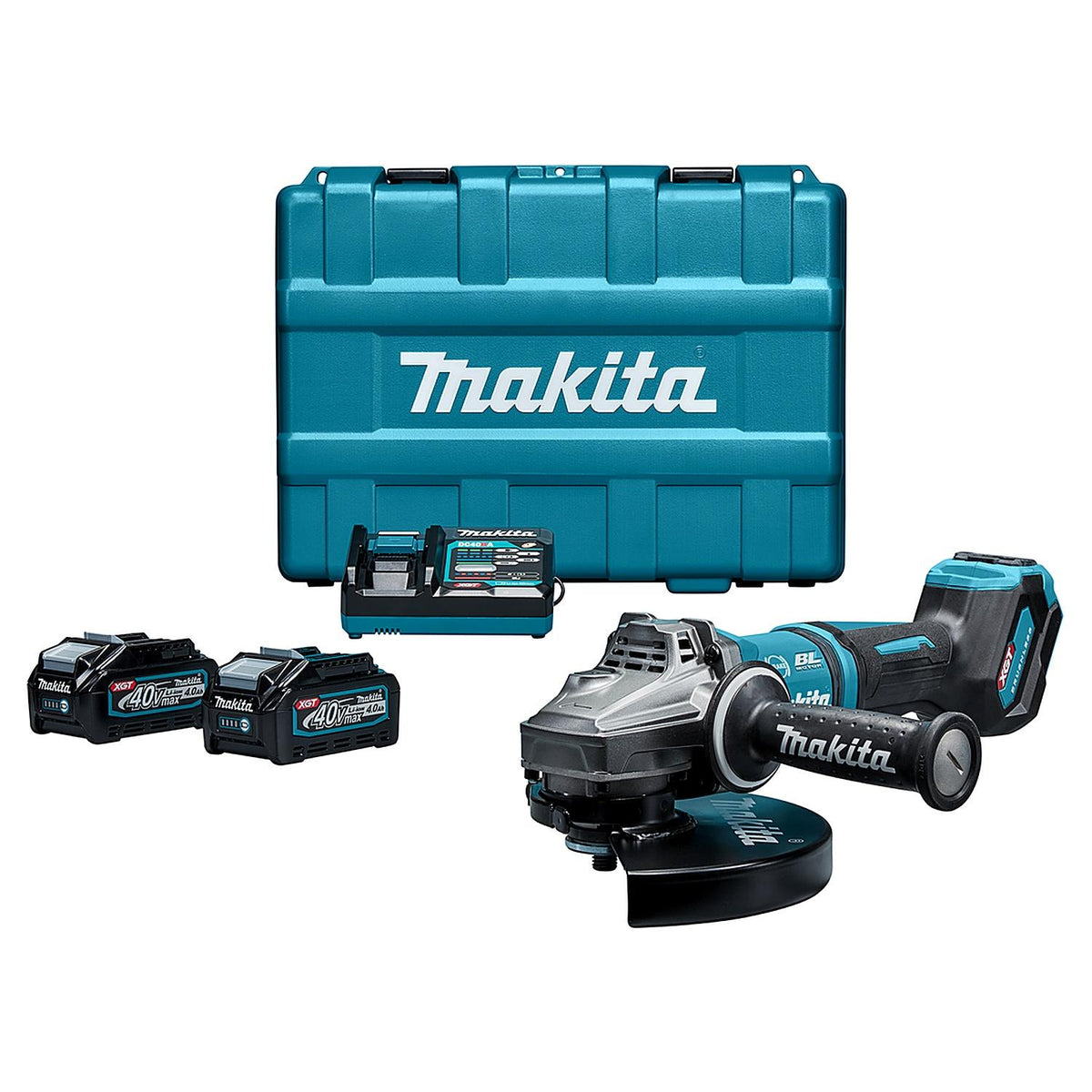 Kit Makita XGT 40V Esmeril 9'' + Llave Impacto 350Nm + 2 Bat - Herram.cl