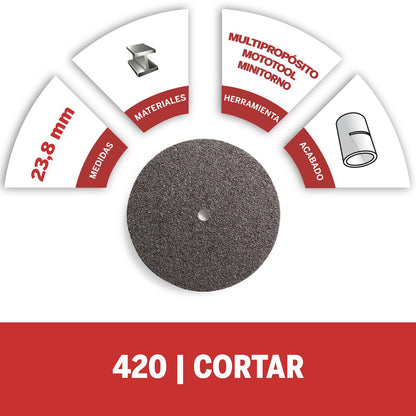 20 Discos de Corte 23,8 x 1mm (420) - Dremel - Herram.cl