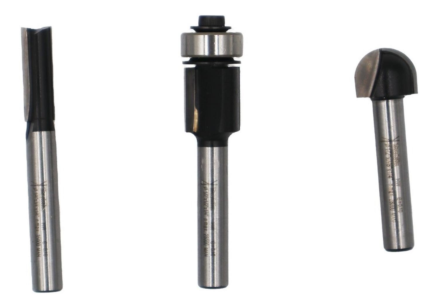 Set 3 Fresas Madera Toma 1/4 Makita D - 70465 - Herram.cl