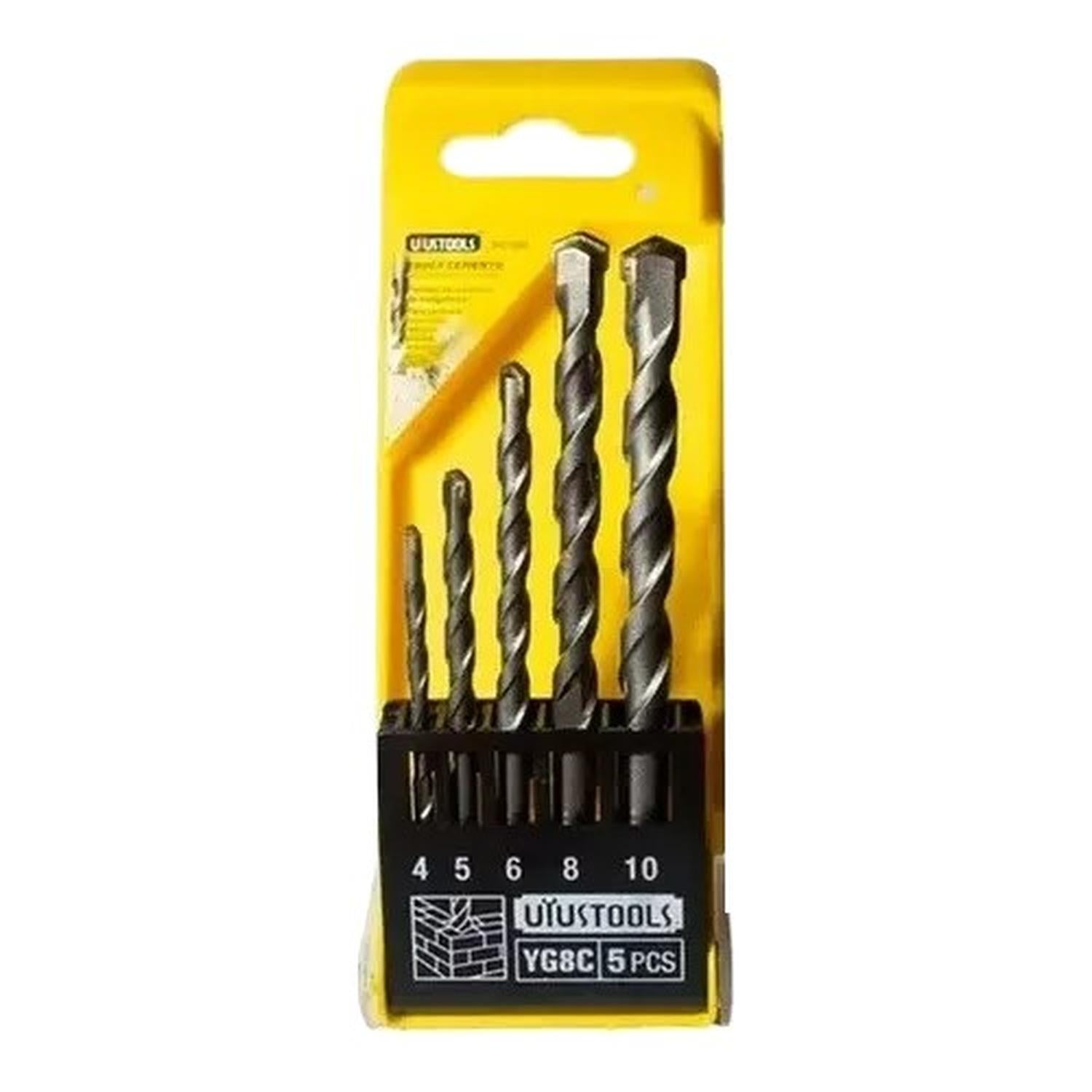 Set 5 Brocas Para Concreto (4, 5, 6, 8, 10mm) – Uyustools - Herram.cl