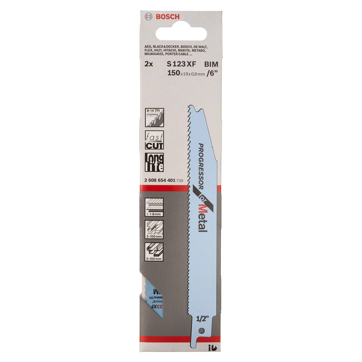 Hoja de sierra sable Progressor for Metal 150mm 2 Pzas Bosch - Herram.cl