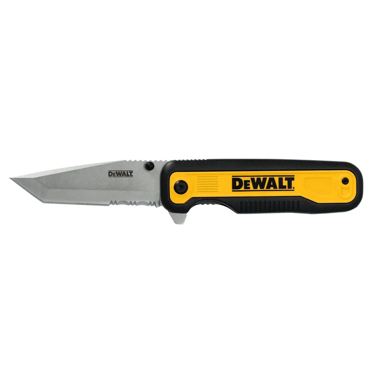 Navaja de bolsillo plegable, tanto dentada, DeWalt DWHT10994 - Herram.cl